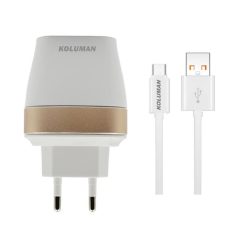 شارژر دیواری کلومن مدل KC-H300 به همراه کابل تبدیل microUSB