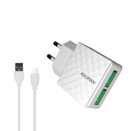 شارژر دیواری کلومن مدل KC-H600 به همراه کابل تبدیل microUSB