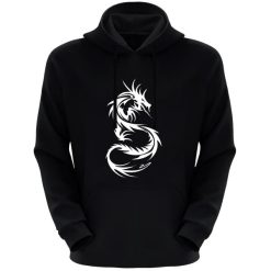 هودی مردانه طرح اژدها کد F20 رنگ مشکی