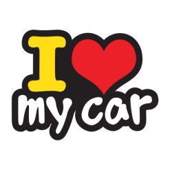 برچسب بدنه خودرو طرح love my car کد 02