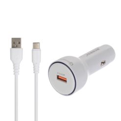 شارژر فندکی رکرسی مدل CAR-07 به همراه کابل تبدیل USB-C