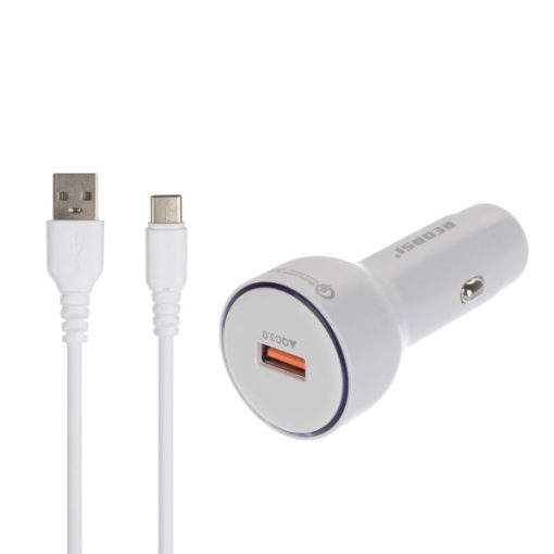 شارژر فندکی رکرسی مدل CAR-07 به همراه کابل تبدیل USB-C