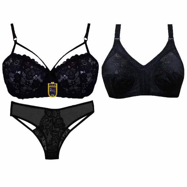 ست شورت و سوتین زنانه گوگوش مدل هارنس بافت کد Oid-StW000001202 مجموعه 3 عددی ست شورت و سوتین زنانه گوگوش مدل هارنس بافت کد Oid-StW000001202 مجموعه 3 عددی