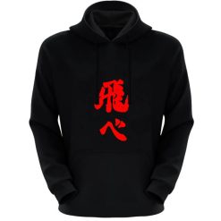 هودی مردانه مدل حروف ژاپنی X1157 رنگ مشکی