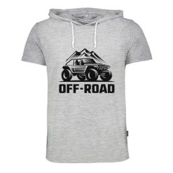 تیشرت کلاه دار مردانه به رسم مدل آفرود کوه کد 9102