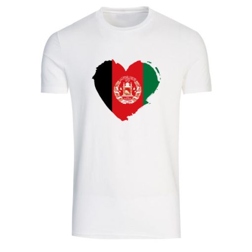 تیشرت آستین کوتاه مردانه طرح پرچم افغانستان کد T 260
