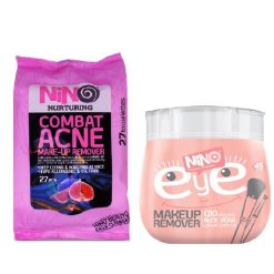 دستمال مرطوب پاک کننده آرایش نینو بسته 27 عددی به همراه دستمال مرطوب پاک کننده آرایش مدل EYE بسته 45 عددی