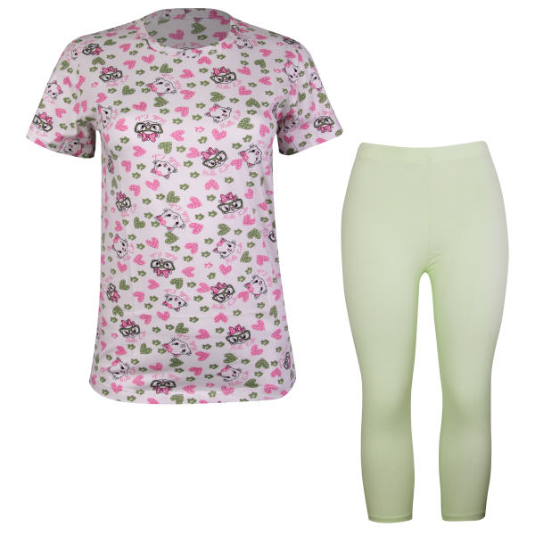 ست تی شرت و شلوار زنانه کوزا مدل 3707 رنگ سفید ست تی شرت و شلوار زنانه کوزا مدل 3707 رنگ سفید