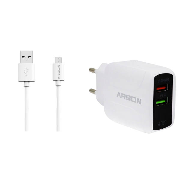 شارژر دیواری آرسون مدل AN-V3 به همراه کابل تبدیل USB به MICRO شارژر دیواری آرسون مدل AN-V3 به همراه کابل تبدیل USB به MICRO