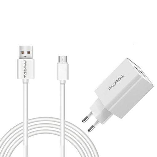 شارژر دیواری پاواریال مدل CK-59 به همراه کابل تبدیل MicroUSB