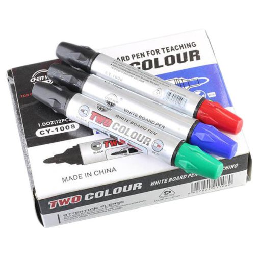 ماژیک وایت برد چن یان مدل Two Color بسته 12 عددی