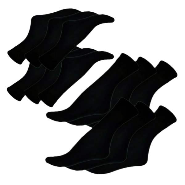 جوراب زنانه مدل ضخیم سما رنگ مشکی بسته 12 عددی جوراب زنانه مدل ضخیم سما رنگ مشکی بسته 12 عددی