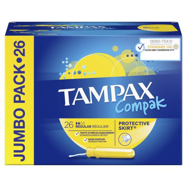 تامپون تامپکس مدل Regular Compak بسته 26 عددی تامپون تامپکس مدل Regular Compak بسته 26 عددی