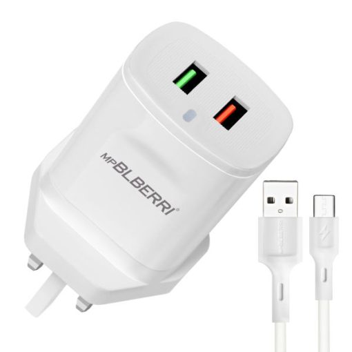 شارژر دیواری ام پی بلبری مدل BLB-207 به همراه کابل تبدیل microUSB