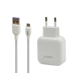 شارژر دیواری هیسکا مدل H-111Q به همراه کابل تبدیل microUSB