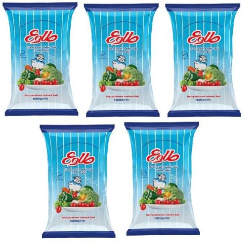 نمک تصفیه یددار طلوع – 1000 گرم بسته 5 عددی