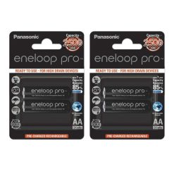 باتری قلمی قابل شارژ پاناسونیک مدل eneloop pro 2500mAh بسته 4 عددی