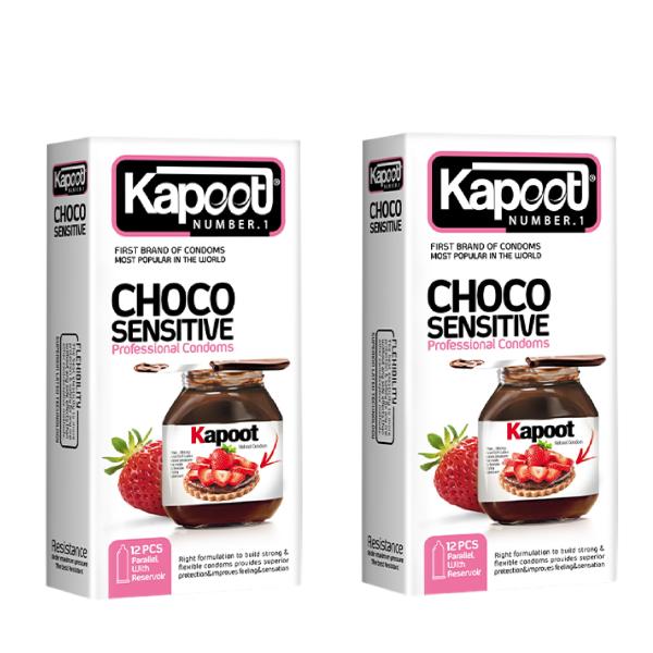 کاندوم تاخیری کاپوت مدل Choco Sensitive مجموعه 2 عددی کاندوم تاخیری کاپوت مدل Choco Sensitive مجموعه 2 عددی