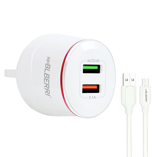 شارژر دیواری ام پی بلبری مدل BLB-111 به همراه کابل تبدیل microUSB شارژر دیواری ام پی بلبری مدل BLB-111 به همراه کابل تبدیل microUSB
