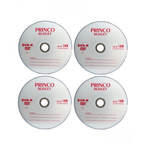 دی وی دی خام پرینکو مدل DVD-R بسته ۴ عددی دی وی دی خام پرینکو مدل DVD-R بسته ۴ عددی