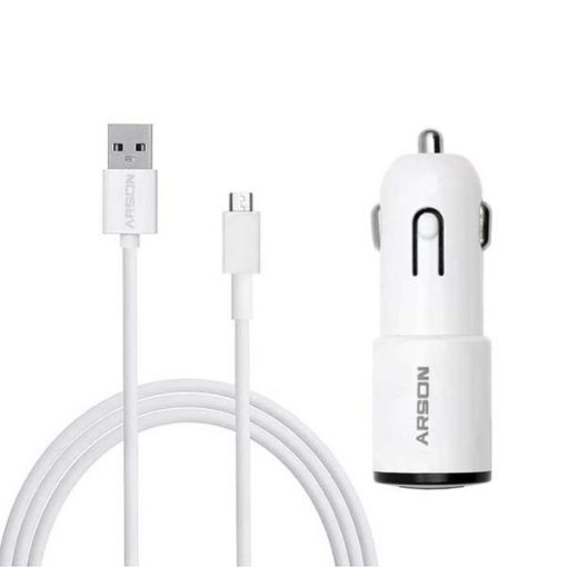 شارژر فندکی آرسون مدل an-2u به همراه کابل تبدیل microUSB