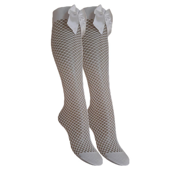 جوراب زنانه مدل توری رنگ سفید جوراب زنانه مدل توری رنگ سفید