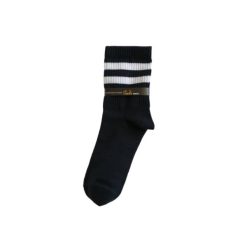 جوراب ورزشی زنانه پاوین مدل دو خط رنگ سرمه ای