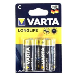باتری C وارتا مدل long life C بسته دو عددی