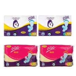 نوار بهداشتی تافته مدل maxiمجموعه 2 عددی به همراه نوار بهداشتی بعد از زایمان تافته مدل soft مجموعه 2 عددی