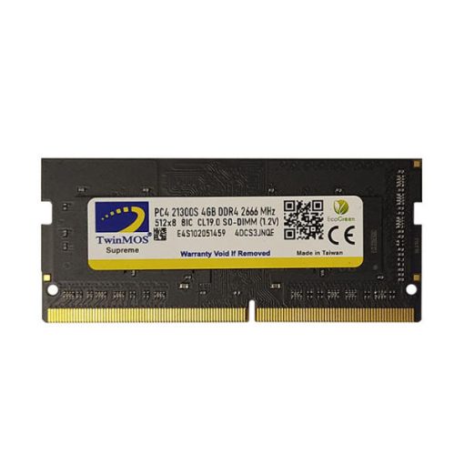 رم لپ تاپ DDR4 تک کاناله 2666 مگاهرتز CL19 تواینموس مدل E4S102051459 ظرفیت 4 گیگابایت