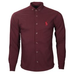 پیراهن آستین بلند مردانه مدل rmg002 رنگ زرشکیغیر اصل