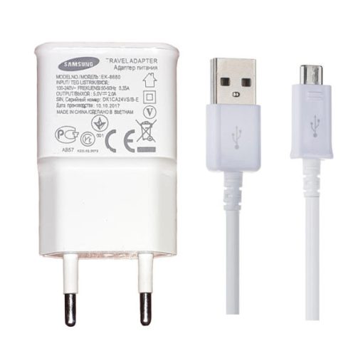 شارژر دیواری مدل EX-8680 به همراه کابل تبدیل microUSBغیر اصل