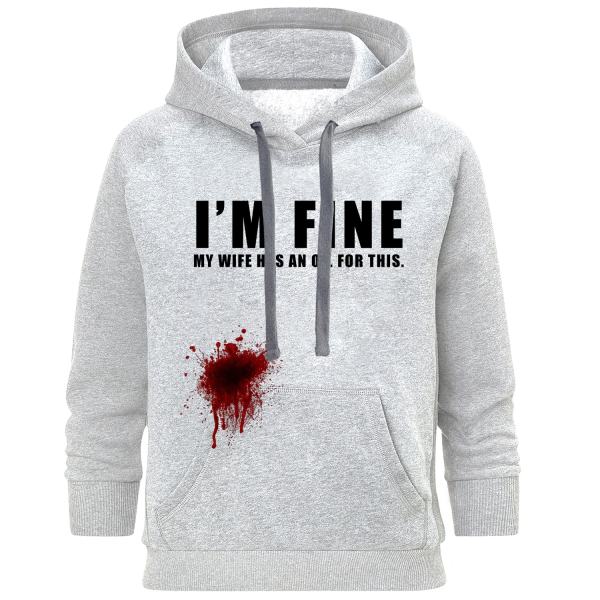 هودی مردانه طرح Im Fine کد S462 هودی مردانه طرح Im Fine کد S462