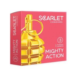 کاندوم اسکارلت مدل MIGHTY ACTION بسته ۳ عددی