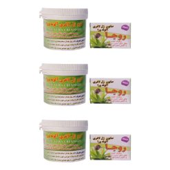 کرم ژل لاغری آلوئه ورا روجا مدل Aloe vera حجم 100 میل لیتر به همراه صابون لاغری مدل آلوئه ورا وزن 100 گرم مجموعه 6 عددی