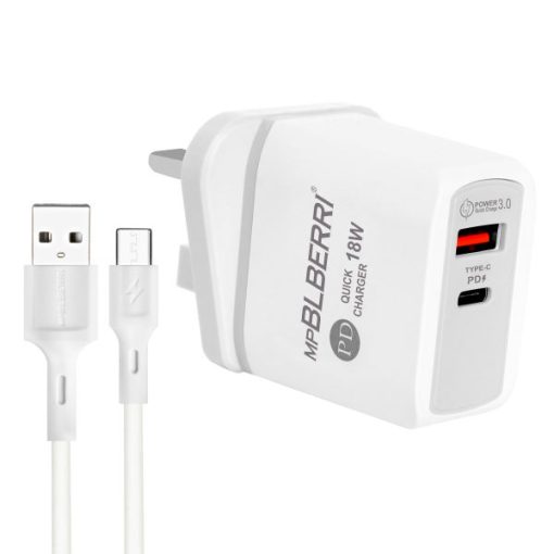 شارژر دیواری ام پی بلبری مدل BLB-206 به همراه کابل تبدیل microUSB