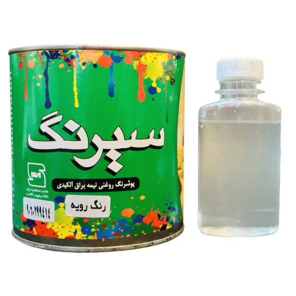 پوشرنگ سفید نیمه براق سیرنگ کد 802 حجم 1 لیتر به همراه حلال پوشرنگ سفید نیمه براق سیرنگ کد 802 حجم 1 لیتر به همراه حلال