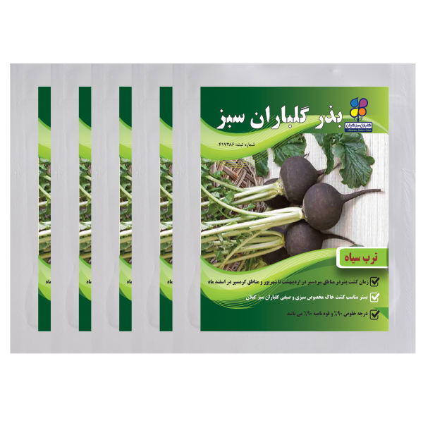 بذر ترب سیاه گلباران سبز بسته 5 عددی بذر ترب سیاه گلباران سبز بسته 5 عددی
