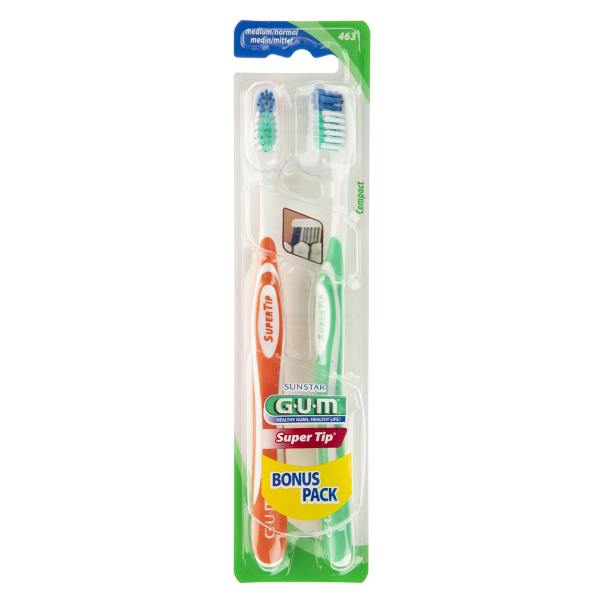 مسواک جی یو ام سری Super Tip مدل Bunus با برس متوسط بسته دو عددی مسواک جی یو ام سری Super Tip مدل Bunus با برس متوسط بسته دو عددی