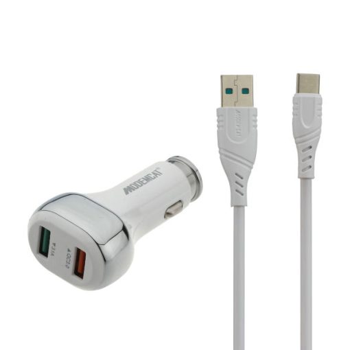 شارژر فندکی مودم کت مدل 004 به همراه کابل تبدیل  usb-c