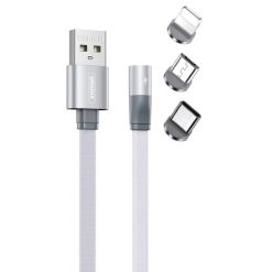 کابل تبدیل مغناطیسی USB به USB-C/microUSB/لایتنینگ ریمکس مدل Click