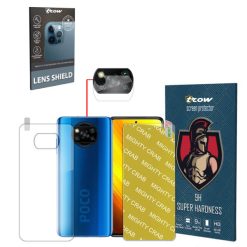 محافظ صفحه نمایش ترو مدل x3pro مناسب برای گوشی موبایل شیائومی Poco X3 Pro به همراه محافظ پشت گوشی و محافظ لنز دوربین