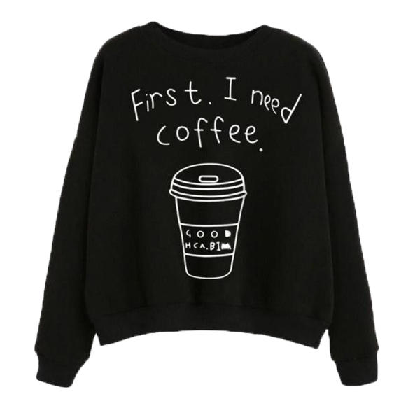 سویشرت زنانه مدل تو کُرکی طرح کافه رنگ مشکی سویشرت زنانه مدل تو کُرکی طرح کافه رنگ مشکی