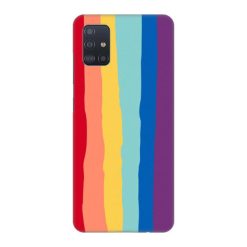 کاور مدل سیلیکونی طرح رنگین کمان کد RH-01 مناسب برای گوشی موبایل سامسونگ Galaxy A51