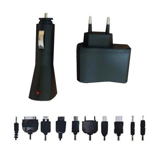 شارژر دیواری مدل 10in1 به همراه شارژر فندکی و کابل تبدیل 10 سر