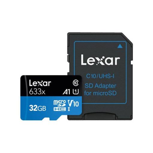 کارت حافظه microSDXC لکسار مدل 633Xکلاس 10 استاندارد UHS-I سرعت 95MBps ظرفیت 32 گیگابایت به همراه آداپتور SD