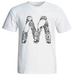 تی شرت آستین کوتاه مردانه شین دیزاین طرح حروف اول اسم ام کد 4551