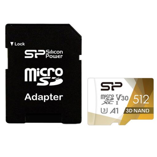 کارت حافظه microSDXC سیلیکون پاور مدل Superior pro کلاس 10 استاندارد UHS-I U3 سرعت 100MBps ظرفیت 512 گیگابایت به همراه آداپتور SD