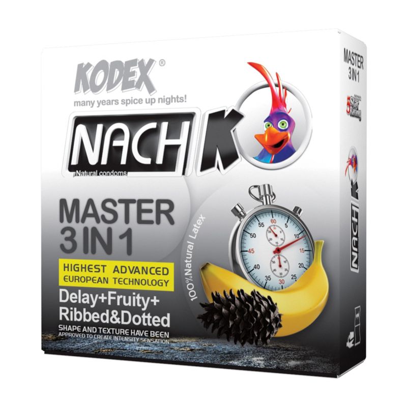 کاندوم تاخیری کدکس مدل Master 3 In 1 بسته 3 عددی کاندوم تاخیری کدکس مدل Master 3 In 1 بسته 3 عددی