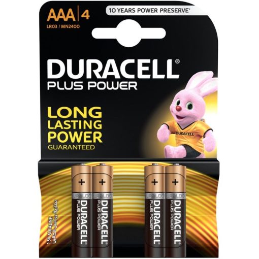 باتری نیم قلمی دوراسل مدل Plus Power بسته 4 عددی